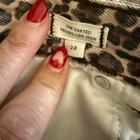 Madewell Leopard Print The Darted Barrel Jean - Picture 3 of 3